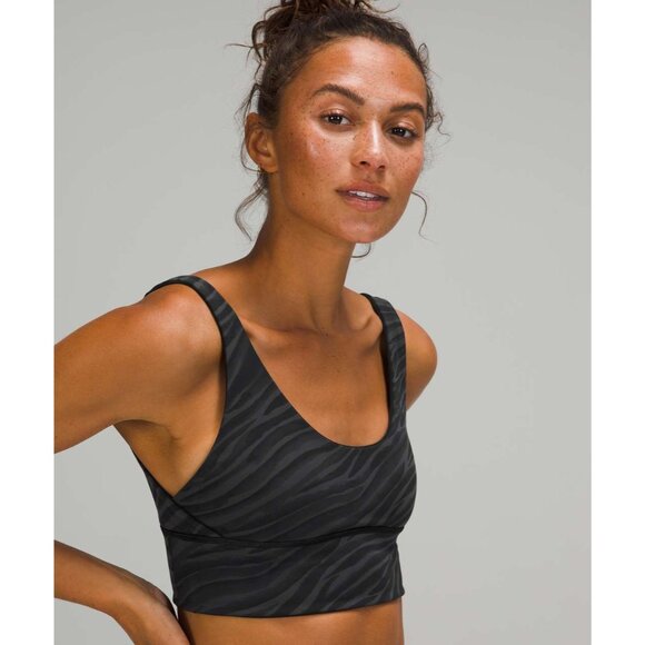 Lululemon women's 4 Align reversible bra light support A/B cups black tigre camo - Picture 2 of 7